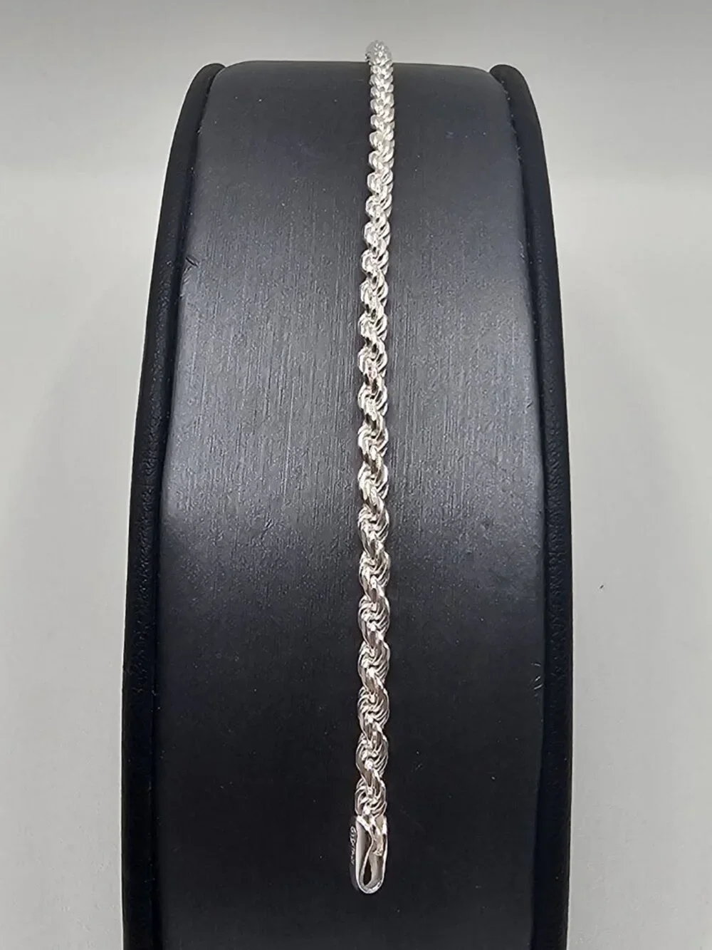 Sterling Silver 925 High Polished Diamond Cut Rope Bracelet 2.8mm 7 inches